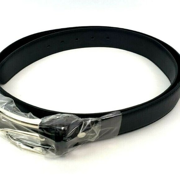 Men's Leather 1.25" Non Reversible Belt Black Croc - Picture 3 of 9